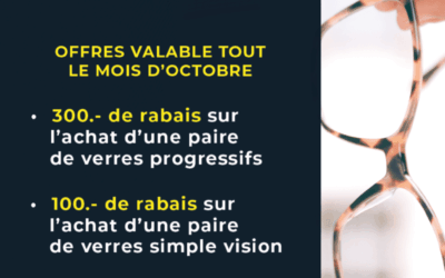 Rabais sur votre paire de verres valable tout le mois d’octobre